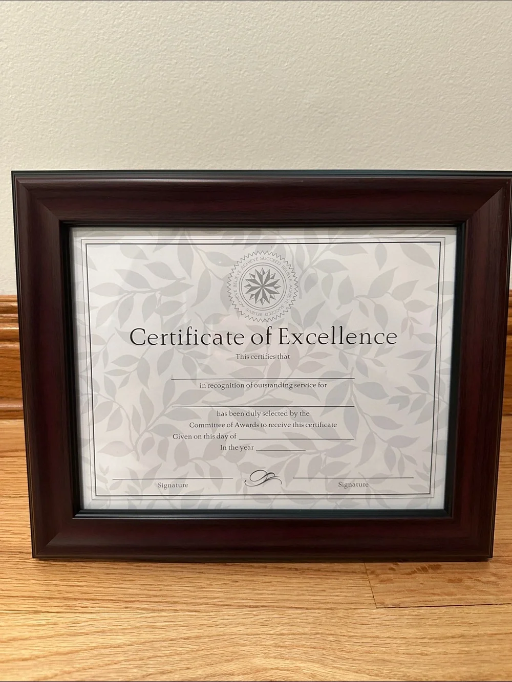 Classic Brown Wood Certificate Frame - Home Accents